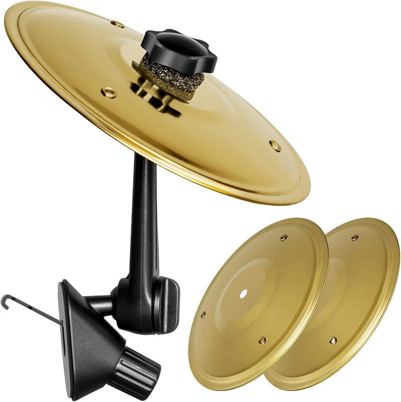 BRIGHTWORLD Car Symbol Drum Air Vent, 2 PCS Min Cymbal for Car Vent, Car Accessory Gift for Music Lovers, Car Drum Cymbal Air vent, A Fun Driving Trip Gold (One bracket) - Image 1